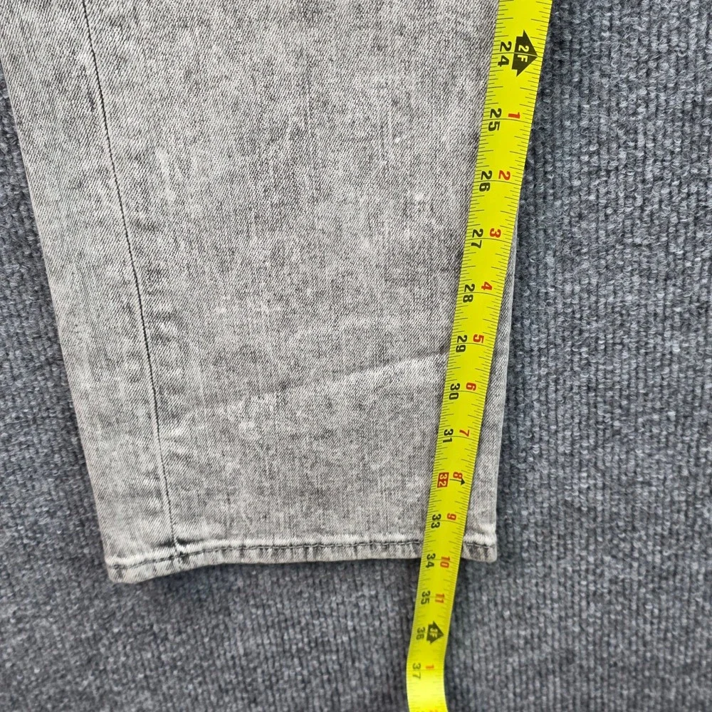 True Religion Mens Moto Grey Acid Wash Slim Biker Jeans Paint Splatter Size 33